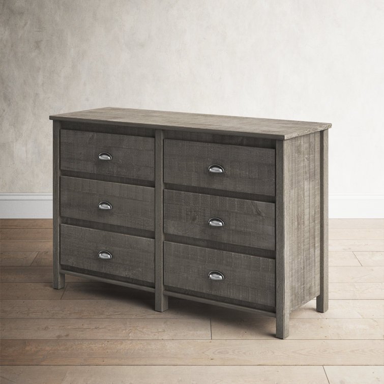 Clove 6 Drawer 51'' W Solid Wood Double Dresser